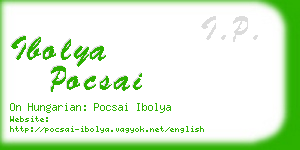 ibolya pocsai business card